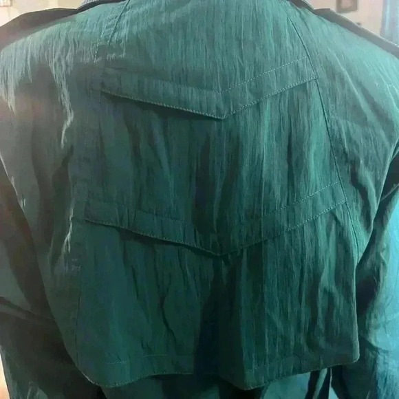 90s trench coat, green trench  coat, Junior Gallery by Fen-nelli Size 9/10 - Picture 8 of 8
